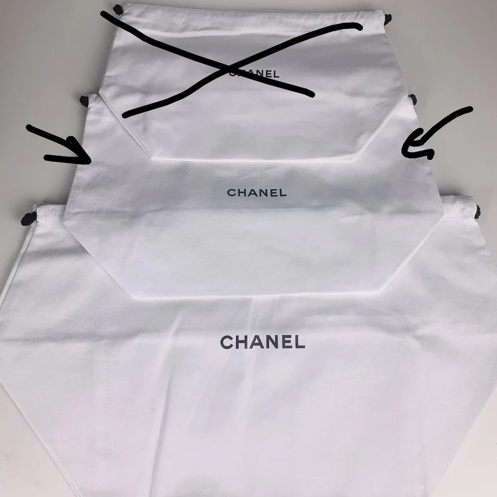 CHANEL Beauty MEDIUM Organic Cotton Drawstring Dust Bag 12"x7"x5" NEW AUTHENTIC - Picture 2 of 7